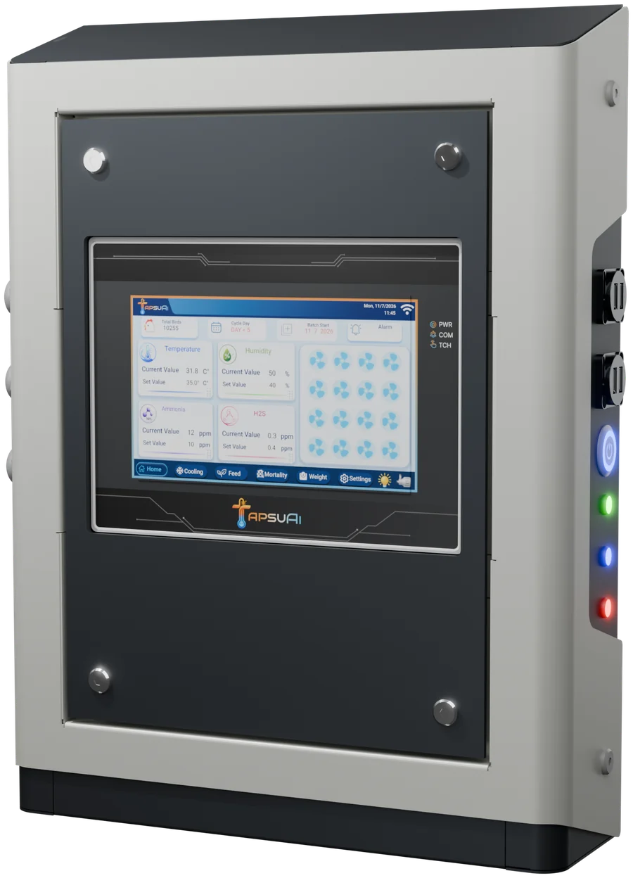 The TapsuAI controller mounted on a shed wall